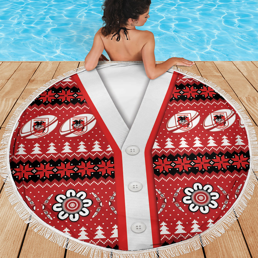 Dragons Rugby Christmas Beach Blanket Aboriginal Seamless Cardigan Inspired