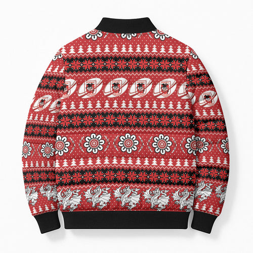 Dragons Rugby Christmas Bomber Puffer Jacket Aboriginal Seamless Cardigan Inspired