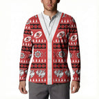Dragons Rugby Christmas Button Sweatshirt Aboriginal Seamless Cardigan Inspired