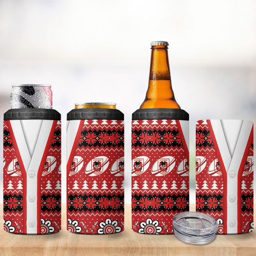 Dragons Rugby Christmas 4 in 1 Can Cooler Tumbler Aboriginal Seamless Cardigan Inspired