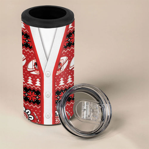 Dragons Rugby Christmas 4 in 1 Can Cooler Tumbler Aboriginal Seamless Cardigan Inspired