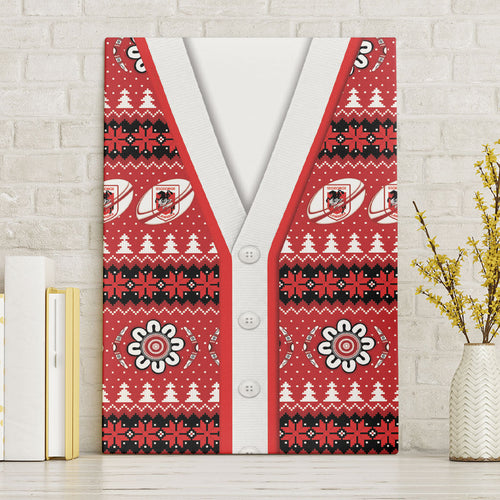 Dragons Rugby Christmas Canvas Wall Art Aboriginal Seamless Cardigan Inspired