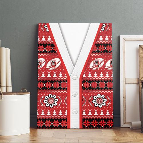 Dragons Rugby Christmas Canvas Wall Art Aboriginal Seamless Cardigan Inspired