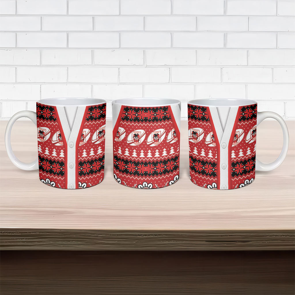 Dragons Rugby Christmas Ceramic Mug Aboriginal Seamless Cardigan Inspired