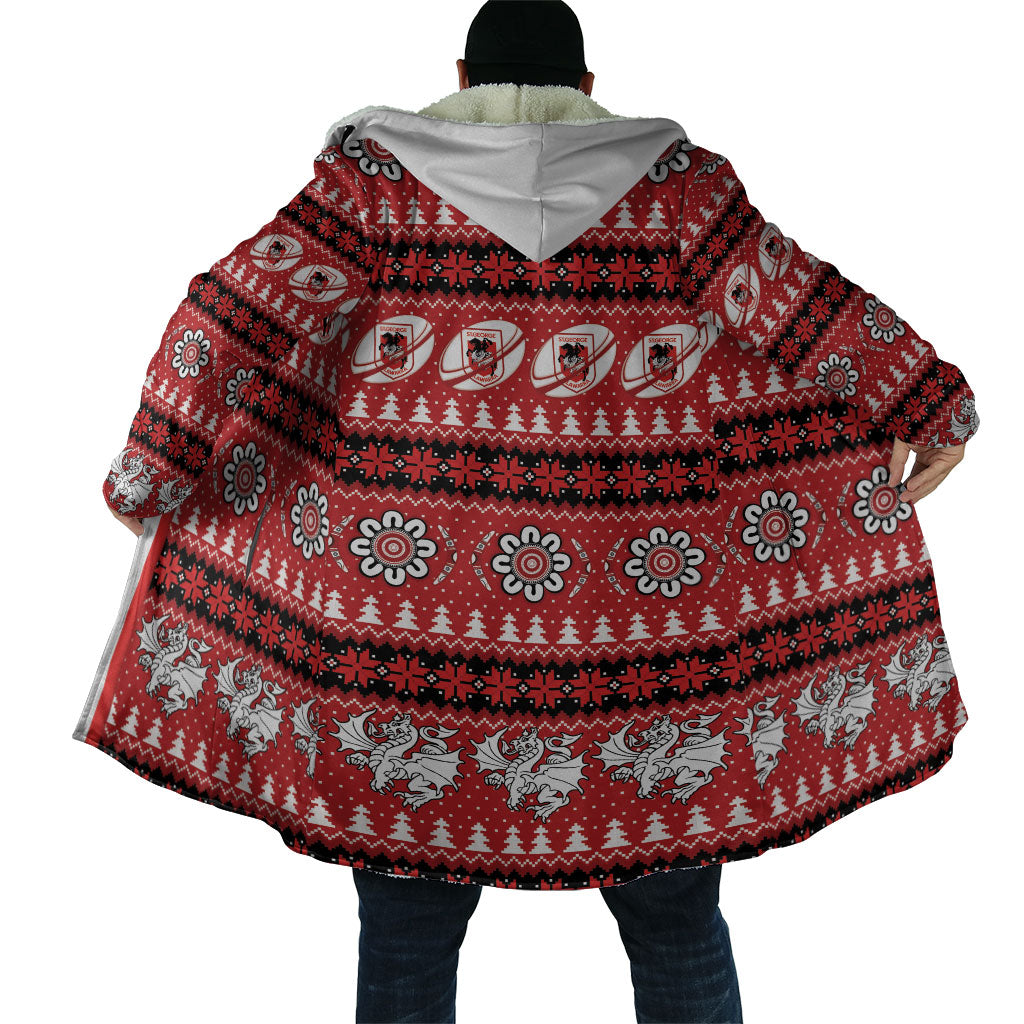 Dragons Rugby Christmas Cloak Aboriginal Seamless Cardigan Inspired