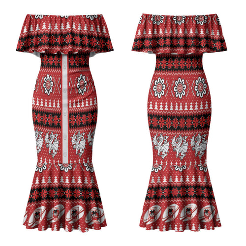 Dragons Rugby Christmas Couples Matching Mermaid Dress and Hawaiian Shirt Aboriginal Seamless Cardigan Inspired