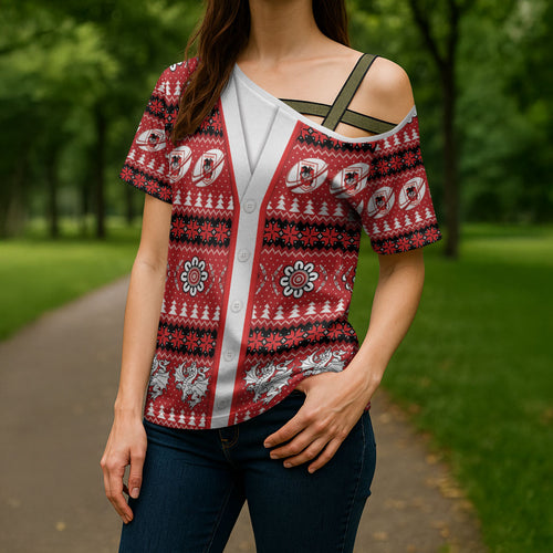 Dragons Rugby Christmas Cross Shoulder Shirt Aboriginal Seamless Cardigan Inspired