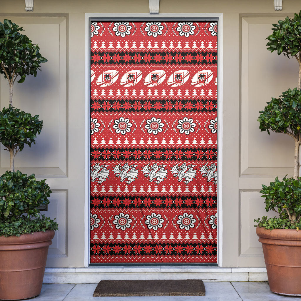 Dragons Rugby Christmas Door Cover Aboriginal Seamless Cardigan Inspired