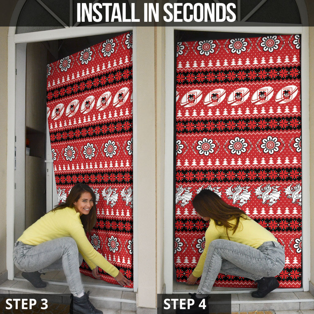 Dragons Rugby Christmas Door Cover Aboriginal Seamless Cardigan Inspired