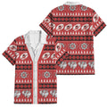 Dragons Rugby Christmas Family Matching Short Sleeve Bodycon Dress and Hawaiian Shirt Aboriginal Seamless Cardigan Inspired