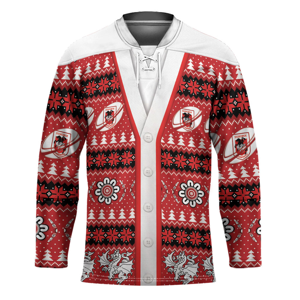 Dragons Rugby Christmas Hockey Jersey Aboriginal Seamless Cardigan Inspired