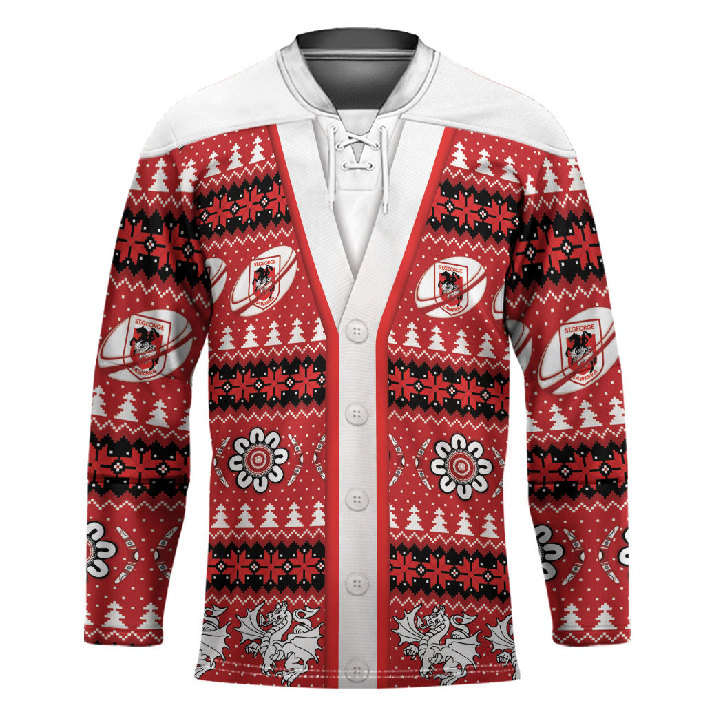 Dragons Rugby Christmas Hockey Jersey Aboriginal Seamless Cardigan Inspired
