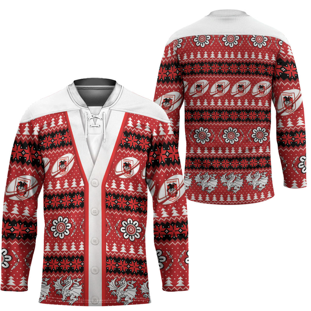 Dragons Rugby Christmas Hockey Jersey Aboriginal Seamless Cardigan Inspired