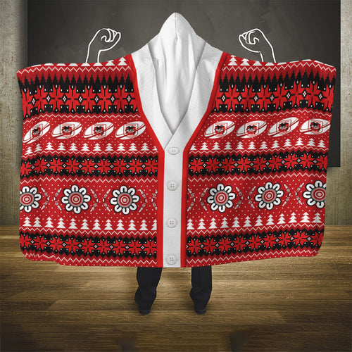 Dragons Rugby Christmas Hooded Blanket Aboriginal Seamless Cardigan Inspired