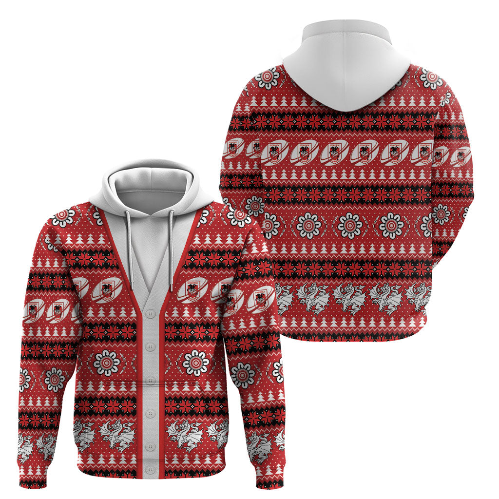 Dragons Rugby Christmas Hoodie Aboriginal Seamless Cardigan Inspired