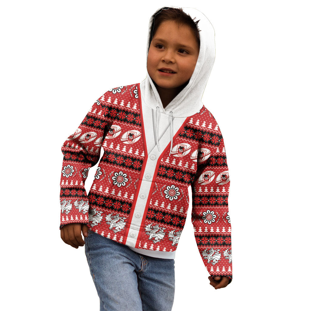Dragons Rugby Christmas Kid Hoodie Aboriginal Seamless Cardigan Inspired