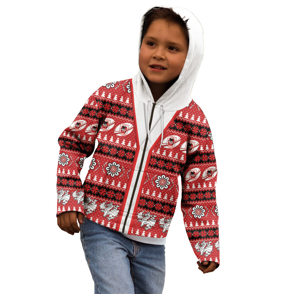Dragons Rugby Christmas Kid Hoodie Aboriginal Seamless Cardigan Inspired