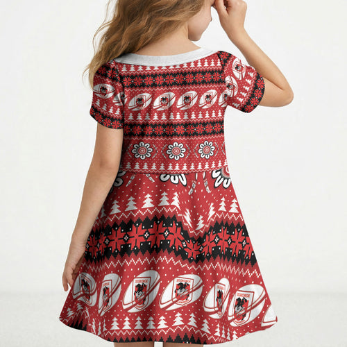 Dragons Rugby Christmas Kid Short Sleeve Dress Aboriginal Seamless Cardigan Inspired