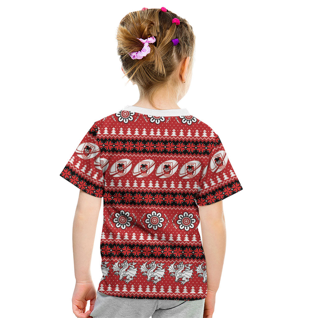 Dragons Rugby Christmas Kid T Shirt Aboriginal Seamless Cardigan Inspired
