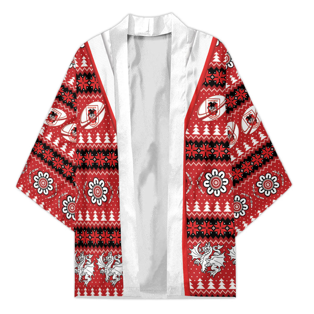 Dragons Rugby Christmas Kimono Aboriginal Seamless Cardigan Inspired