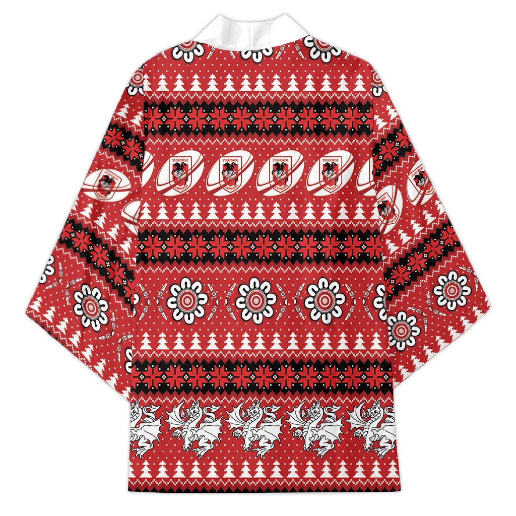 Dragons Rugby Christmas Kimono Aboriginal Seamless Cardigan Inspired