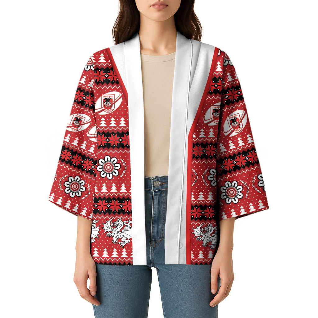 Dragons Rugby Christmas Kimono Aboriginal Seamless Cardigan Inspired