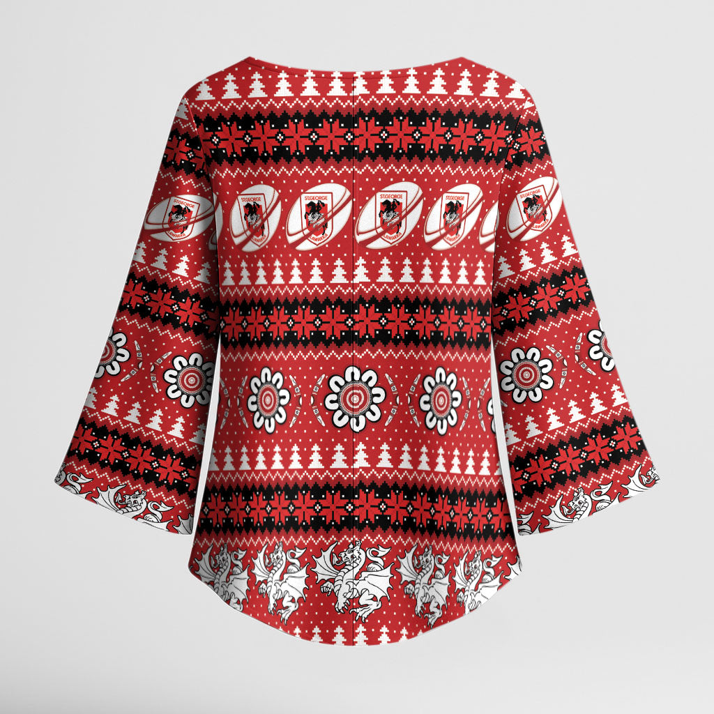 Dragons Rugby Christmas Kimono Sleeve Blouse Aboriginal Seamless Cardigan Inspired