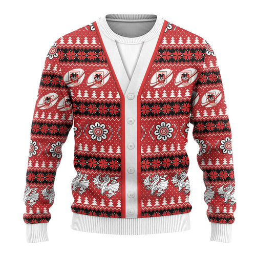 Dragons Rugby Christmas Ugly Christmas Sweater Aboriginal Seamless Cardigan Inspired