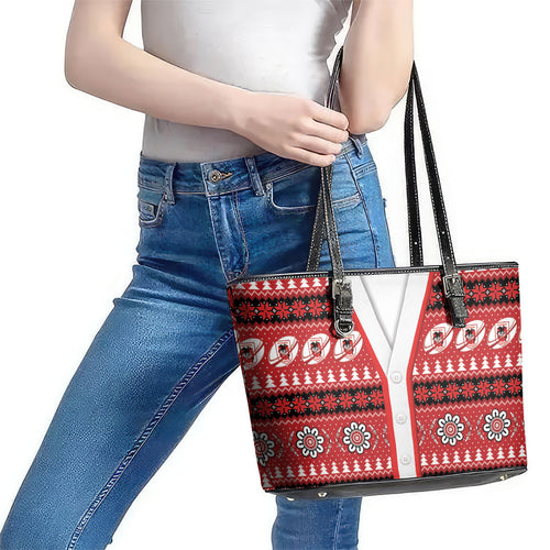 Dragons Rugby Christmas Leather Tote Bag Aboriginal Seamless Cardigan Inspired