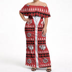 Dragons Rugby Christmas Off Shoulder Maxi Dress Aboriginal Seamless Cardigan Inspired