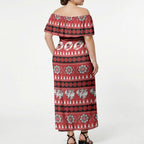 Dragons Rugby Christmas Off Shoulder Maxi Dress Aboriginal Seamless Cardigan Inspired