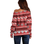 Dragons Rugby Christmas Off Shoulder Sweater Aboriginal Seamless Cardigan Inspired