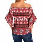 Dragons Rugby Christmas Off Shoulder Wrap Waist Top Aboriginal Seamless Cardigan Inspired