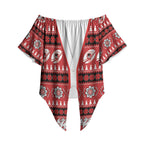 Dragons Rugby Christmas Off Shoulder Wrap Waist Top Aboriginal Seamless Cardigan Inspired