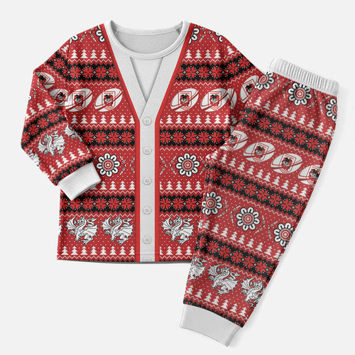 Dragons Rugby Christmas Pajama Set Aboriginal Seamless Cardigan Inspired