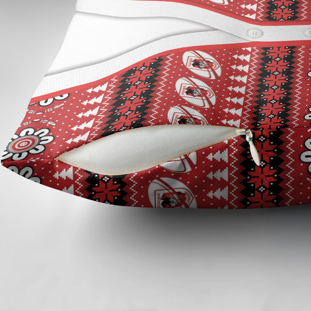 Dragons Rugby Christmas Pillow Cover Aboriginal Seamless Cardigan Inspired