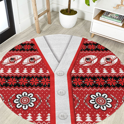 Dragons Rugby Christmas Round Carpet Aboriginal Seamless Cardigan Inspired