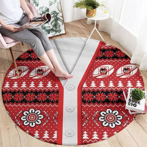 Dragons Rugby Christmas Round Carpet Aboriginal Seamless Cardigan Inspired
