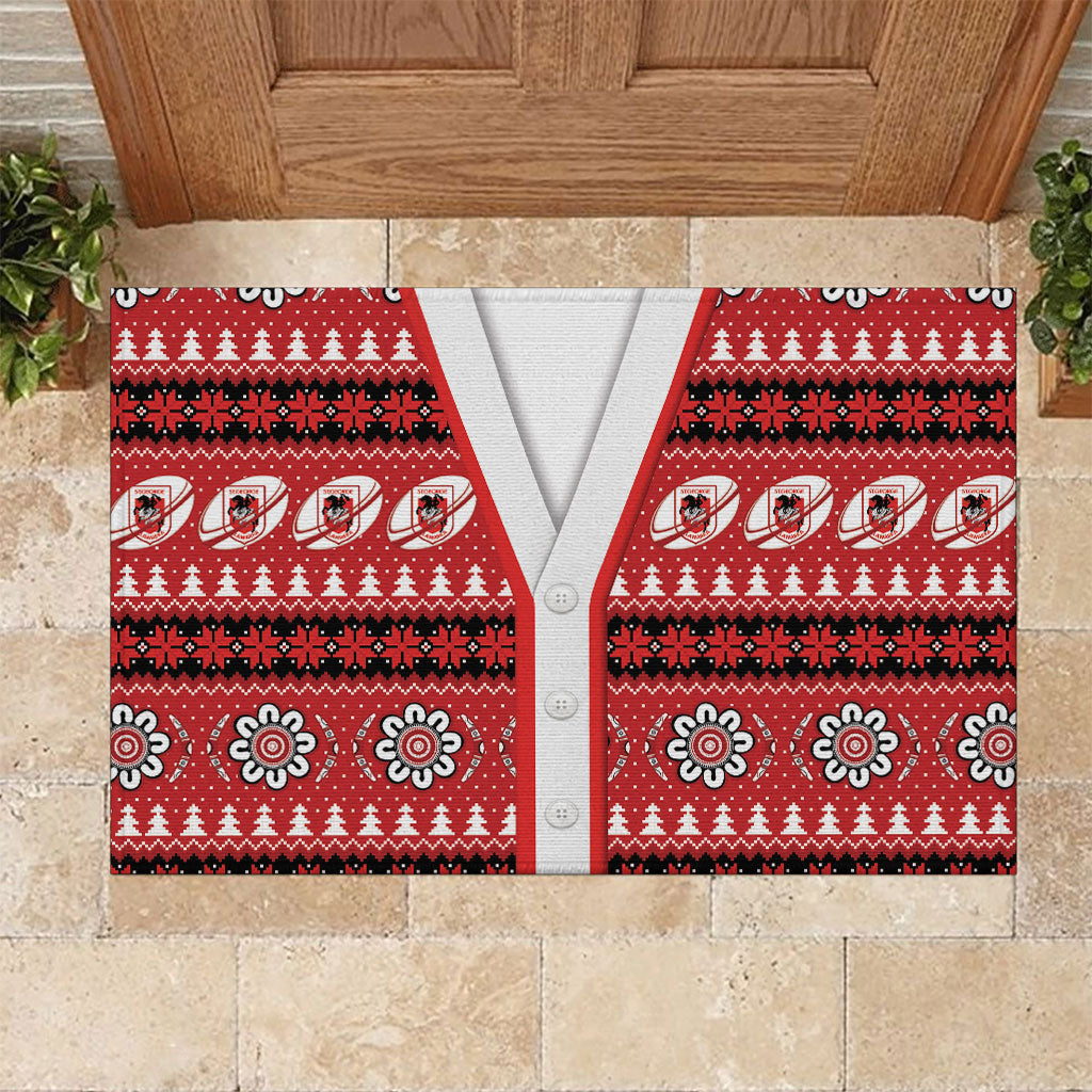 Dragons Rugby Christmas Rubber Doormat Aboriginal Seamless Cardigan Inspired