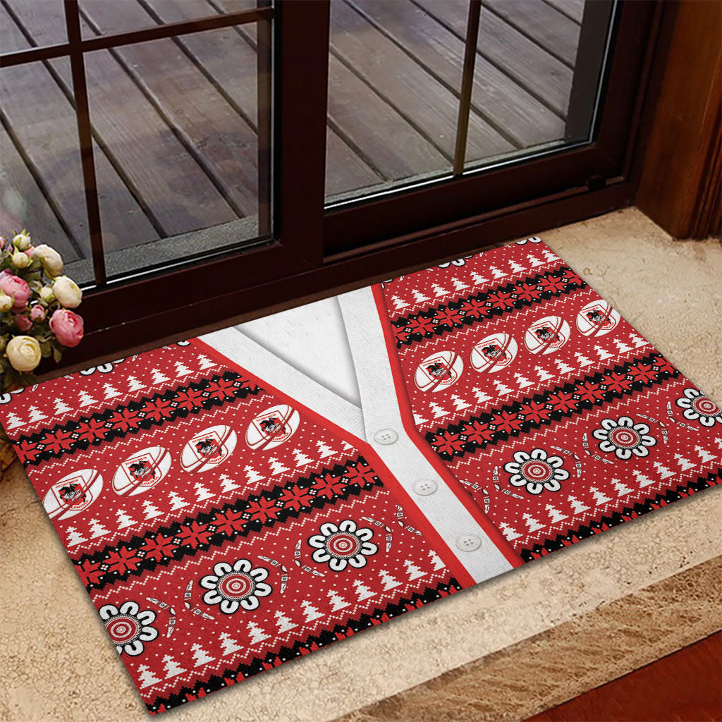 Dragons Rugby Christmas Rubber Doormat Aboriginal Seamless Cardigan Inspired
