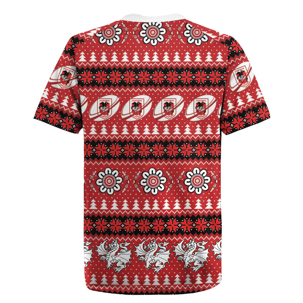 Dragons Rugby Christmas Rugby Jersey Aboriginal Seamless Cardigan Inspired