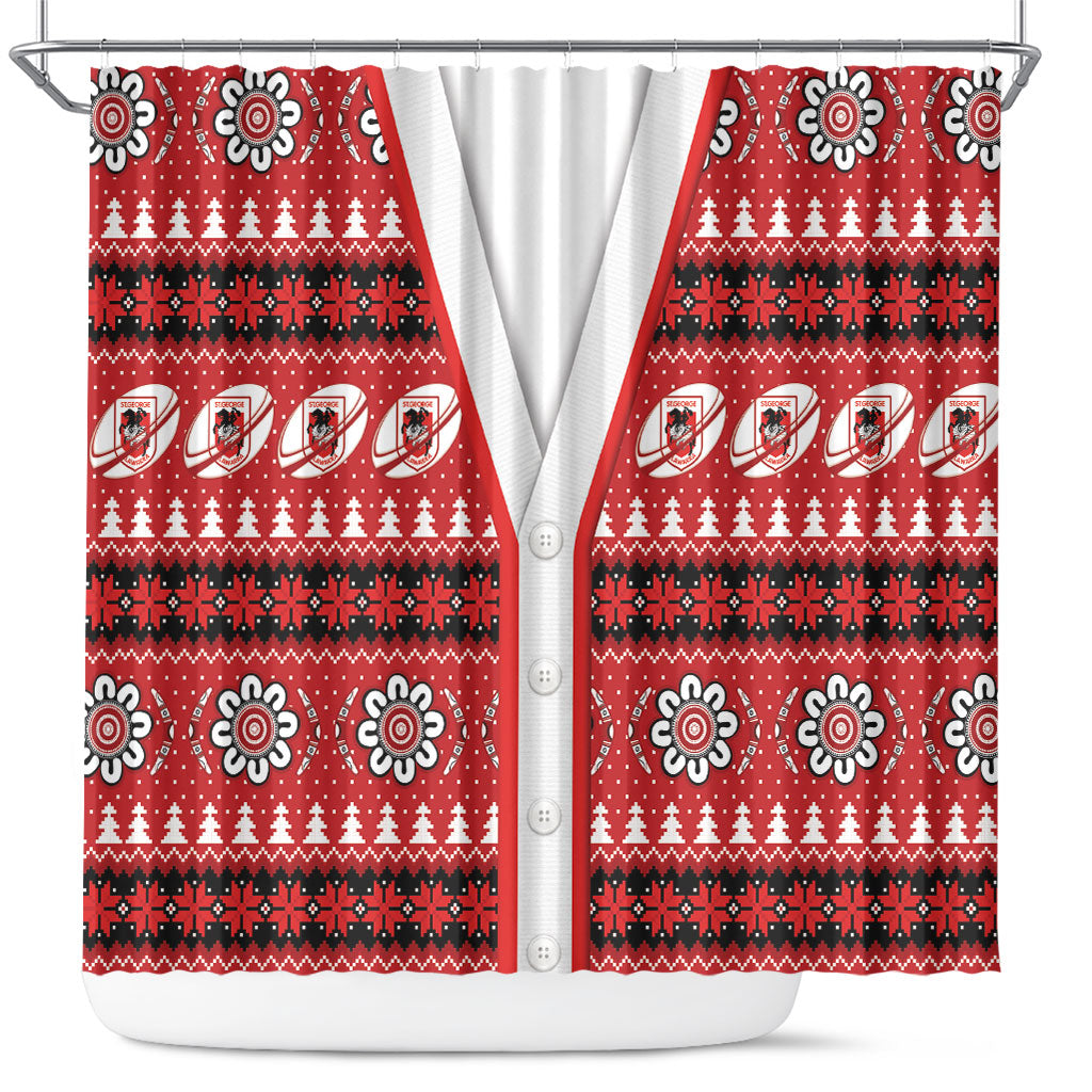 Dragons Rugby Christmas Shower Curtain Aboriginal Seamless Cardigan Inspired