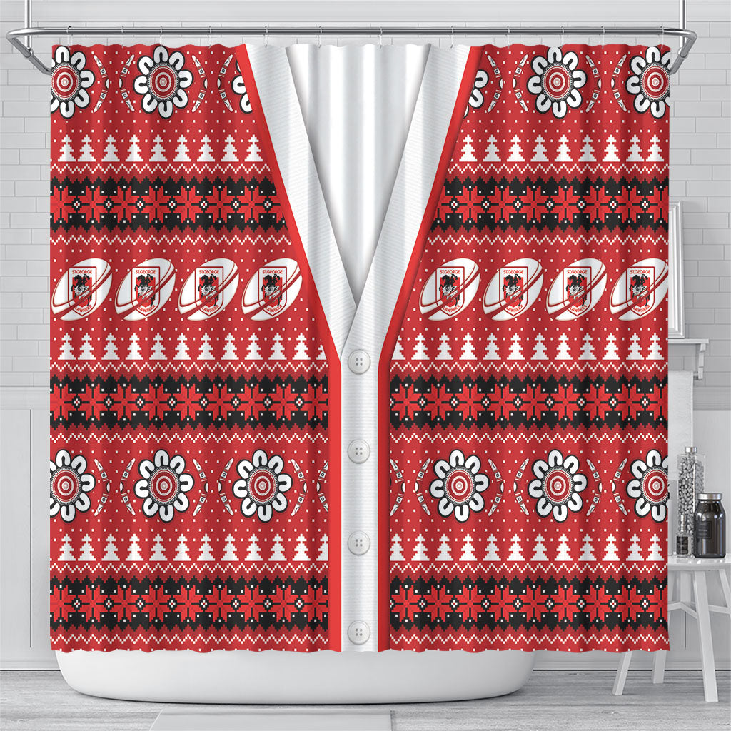 Dragons Rugby Christmas Shower Curtain Aboriginal Seamless Cardigan Inspired