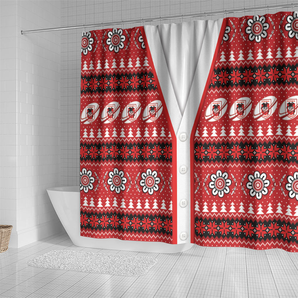 Dragons Rugby Christmas Shower Curtain Aboriginal Seamless Cardigan Inspired