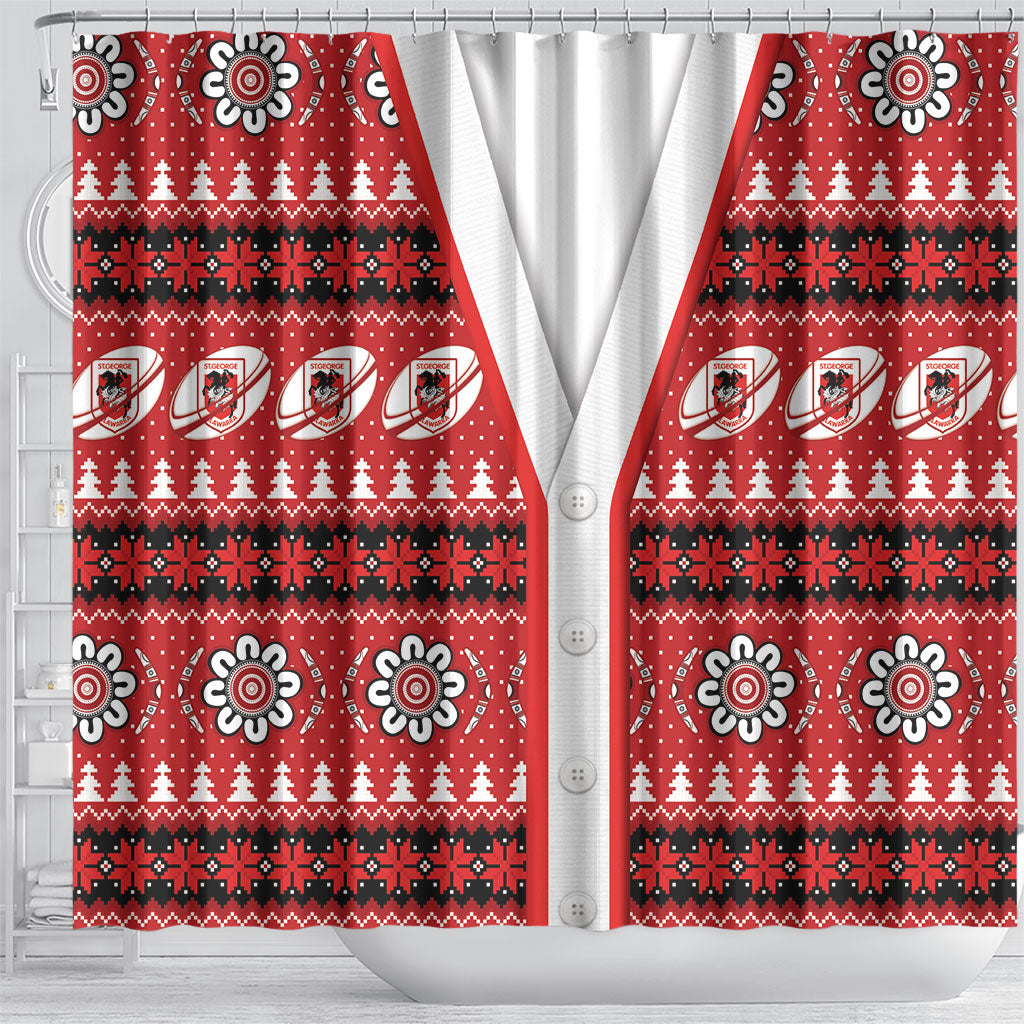 Dragons Rugby Christmas Shower Curtain Aboriginal Seamless Cardigan Inspired