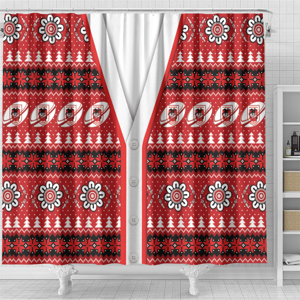Dragons Rugby Christmas Shower Curtain Aboriginal Seamless Cardigan Inspired