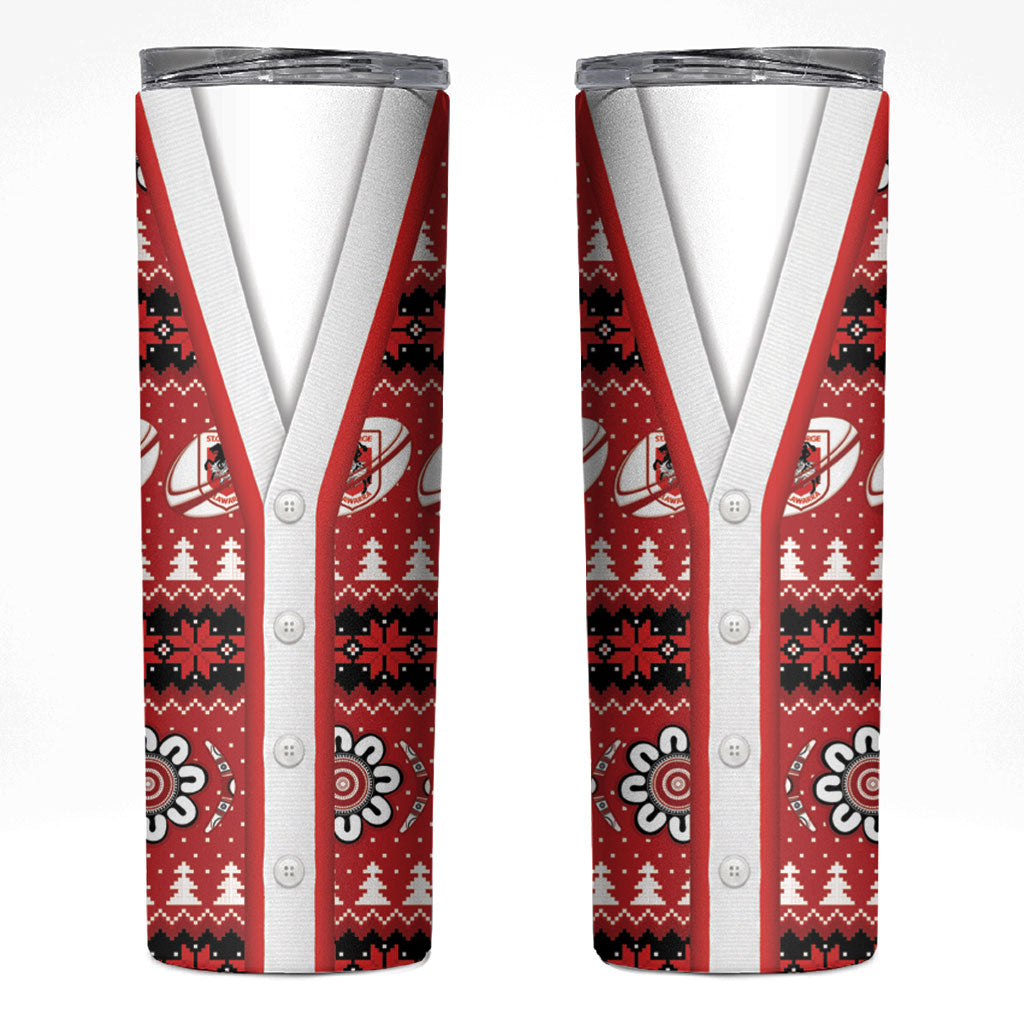 Dragons Rugby Christmas Skinny Tumbler Aboriginal Seamless Cardigan Inspired