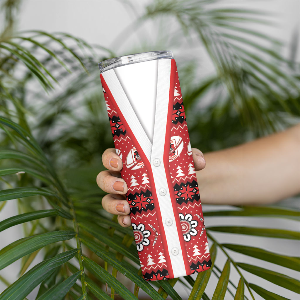Dragons Rugby Christmas Skinny Tumbler Aboriginal Seamless Cardigan Inspired