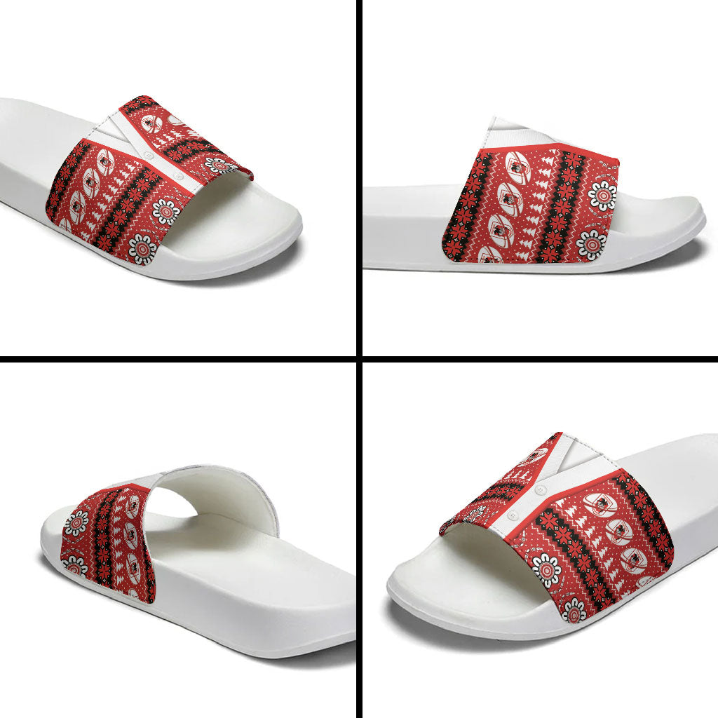 Dragons Rugby Christmas Slide Sandals Aboriginal Seamless Cardigan Inspired