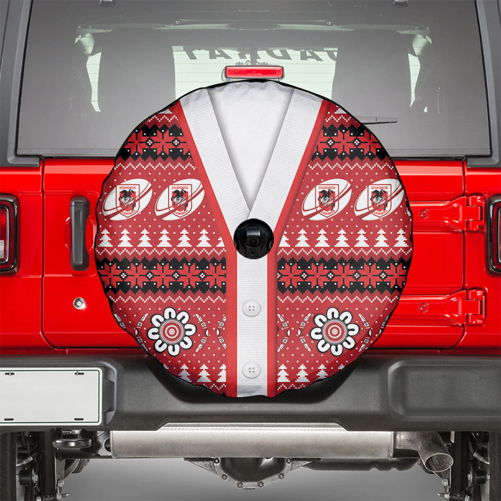 Dragons Rugby Christmas Spare Tire Cover Aboriginal Seamless Cardigan Inspired